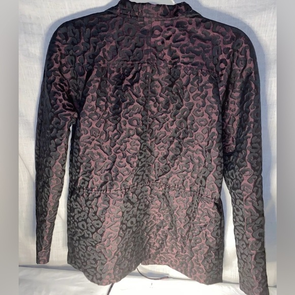 St John Yellow Label Jacket Blazer Womens Size P Full Zip Purple Black Leopard - Picture 3 of 6